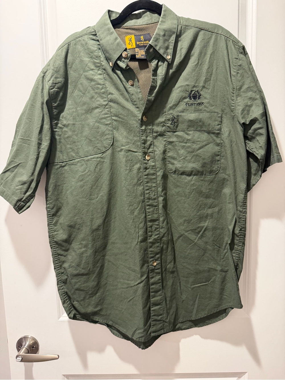 Browning Men's Olive Button-Down Short Sleeve Shirt